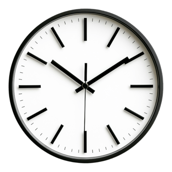 Minimalistic Wall Clock with Simple Design and Black Markings png