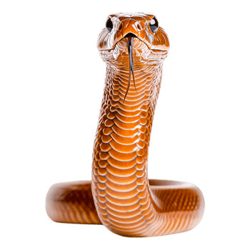 Realistic Brown Snake with Detailed Scales and Alert Pose png