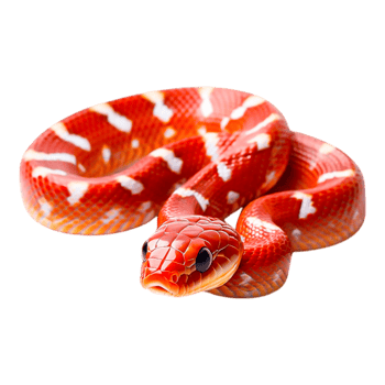 Vibrant Red and White Snake Displaying Captivating Patterns png