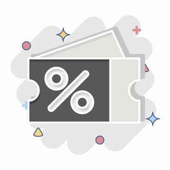 Icon Tag. related to Fabric symbol. comic style. simple design editable vector
