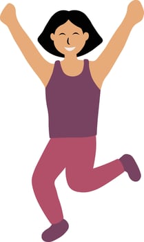 Illustration of Happy Girl Jumping vector