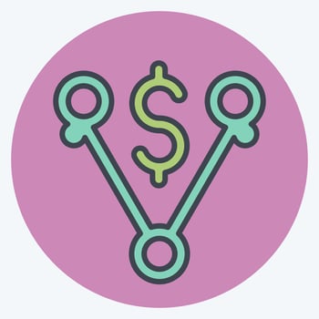 Icon Off Peak Pricing. related to Energy Storage symbol. color mate style. editable vector