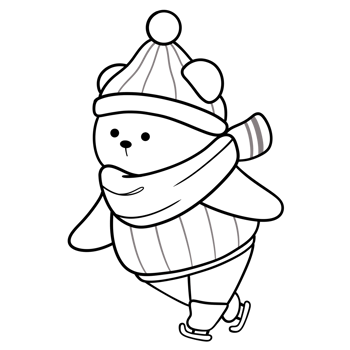 Winter Polar Bear Doodle Drawing png