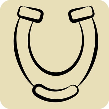 Icon Horseshoe. related to Equestrian Sport symbol. hand drawn style. design editable vector