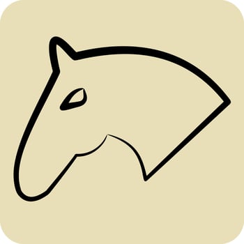 Icon Horse. related to Equestrian Sport symbol. hand drawn style. design editable vector