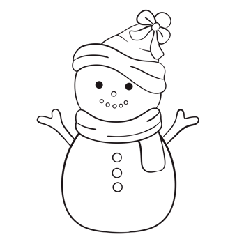 Snowman Line Drawing for Winter png