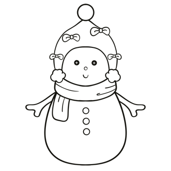 Winter Snowman Doodle Art png
