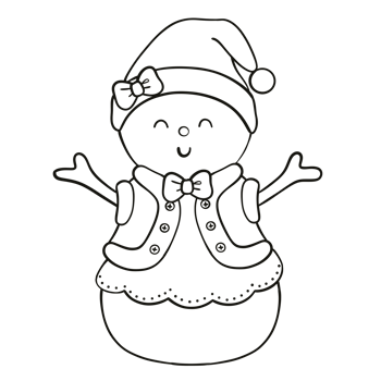 Adorable Snowman Winter Doodle Art png