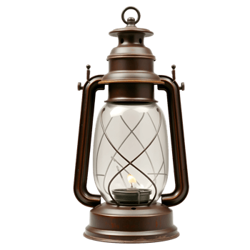 An old fashioned lantern with a candle inside png