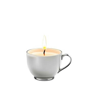 A candle is lit in a cup on a black background png