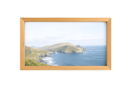 A wooden frame with a view of the ocean png