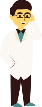 Cute Male Doctor Illustration with Glasses vector