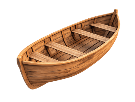 Wooden boat,isolate background png