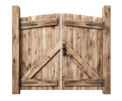 Wooden gate,isolate background png