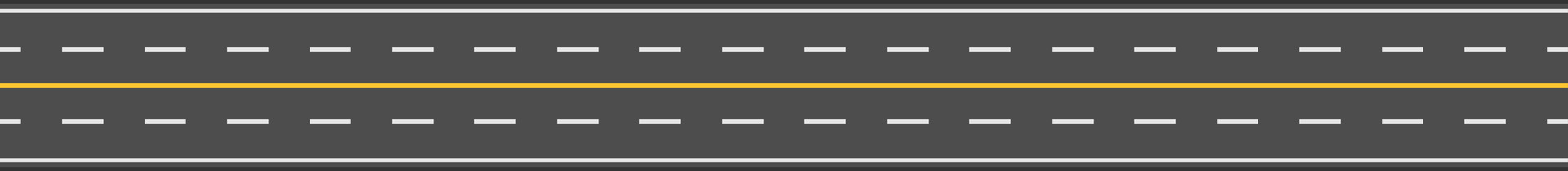 Straight highway road marking with white broken lines at the edges and a continuous yellow line in the center, representing traffic regulations and safe driving practices vector