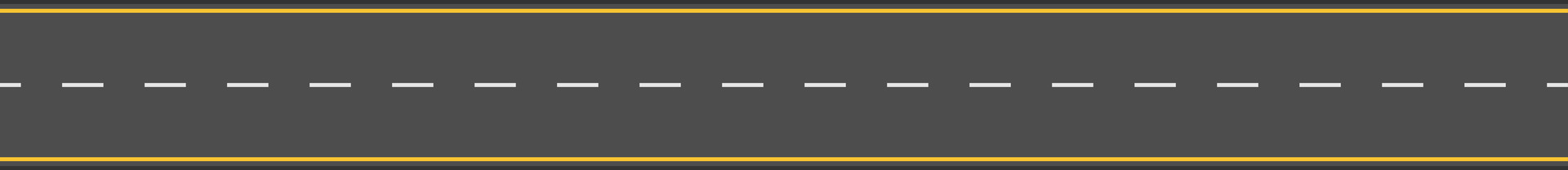 Horizontal illustration of a straight gray road with white dashed lines and glowing yellow edges, creating a sense of perspective and journey vector
