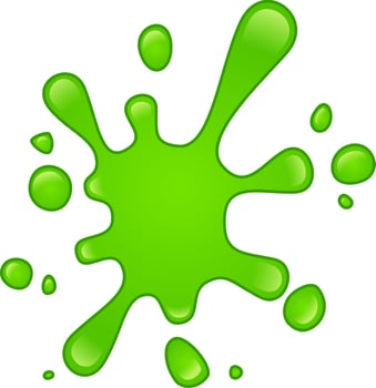 Vibrant green paint is splashing dynamically against a clean white backdrop, creating an energetic and eye catching visual effect with its glossy texture and fluid shape vector