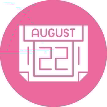 22 August Solid Circle Style Icon vector