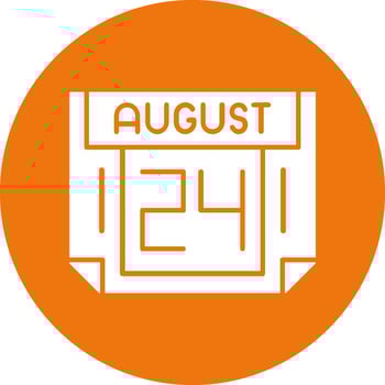 24 August Solid Circle Style Icon vector