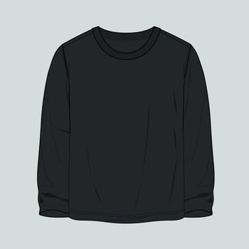 A black long sleeve shirt on a light background vector