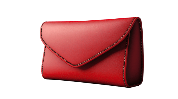 Red Simple Sleek Bag Isolated on Transparent Background png