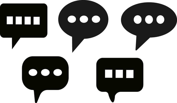 Chat icon set illustration. Speech Bubble Icon with Editable Stroke and Pixel Perfect. vector
