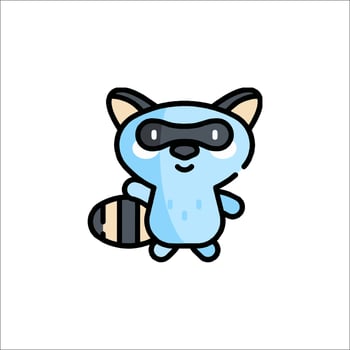 A cartoon raccoon wearing sunglasses and a black hat vector