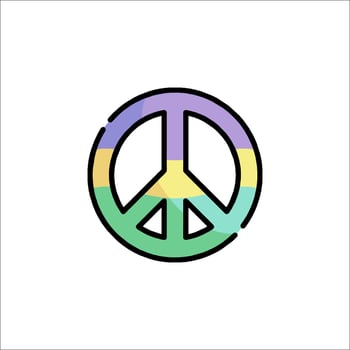 A rainbow peace sign on a white background vector
