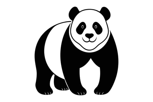 Cute Panda Bear Silhouette vector