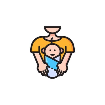 A man holding a baby in his arms vector