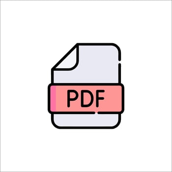 Pdf file icon with pink ribbon vector