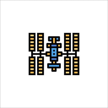 Space station icon illustration vector