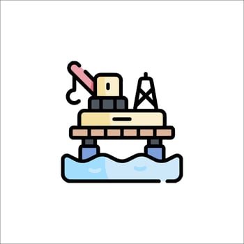 Oil rig icon illustration vector