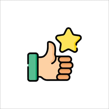 A hand with a star icon on it vector