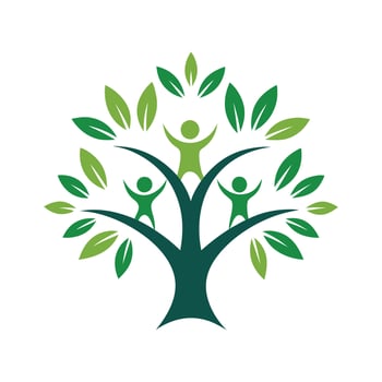 a family tree logo with people in it vector
