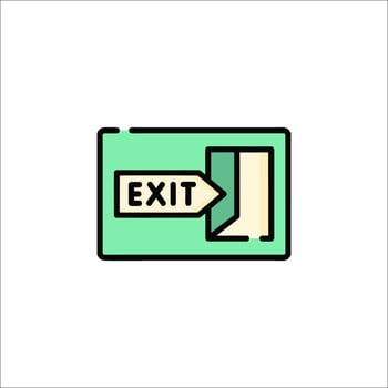 Exit sign icon illustration vector