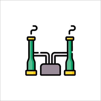 A line icon of two pipes with question marks vector