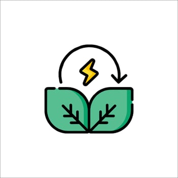 A green leaf with a lightning bolt on it vector