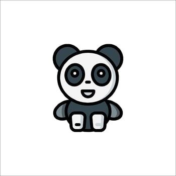 A panda bear is sitting on a white background vector