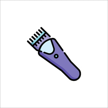 A purple hair comb icon on a white background vector