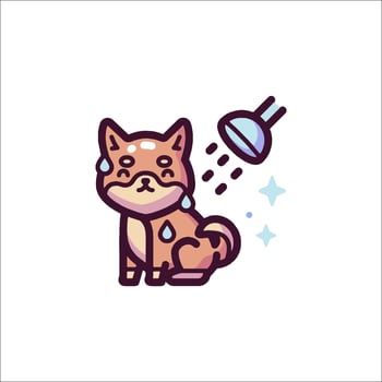 Dog washing shower icon vector