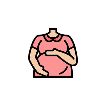 Pregnant woman icon in line style vector