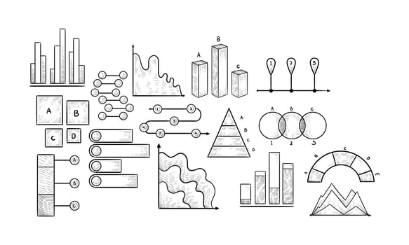 graphic diagram handdrawn collection vector