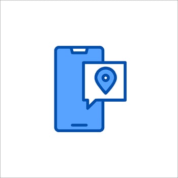 Mobile phone location icon illustration vector