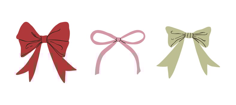 Set of bows drawn in a flat style. Gift, holiday, ribbon. illustration in flat style. vector
