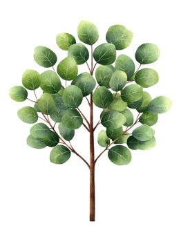 Green Tree with Vibrant Leaves png