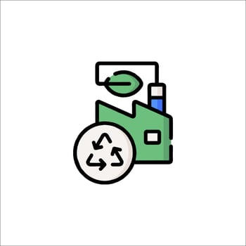 A recycling icon with a green arrow and a green arrow vector