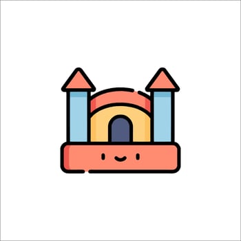 A cartoon castle with a smiley face vector