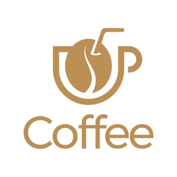coffee beverage flat minimalist logo design vector