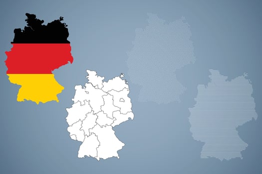 Germany Map Illustration with Flag vector